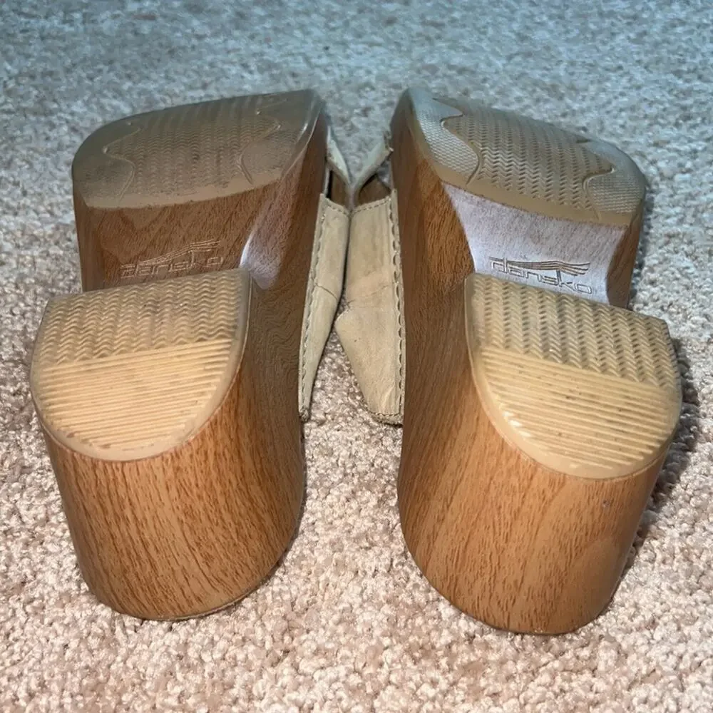 Dansko Leather Strappy Beige Slide Sandals - Size 41 - Picture 7 of 10